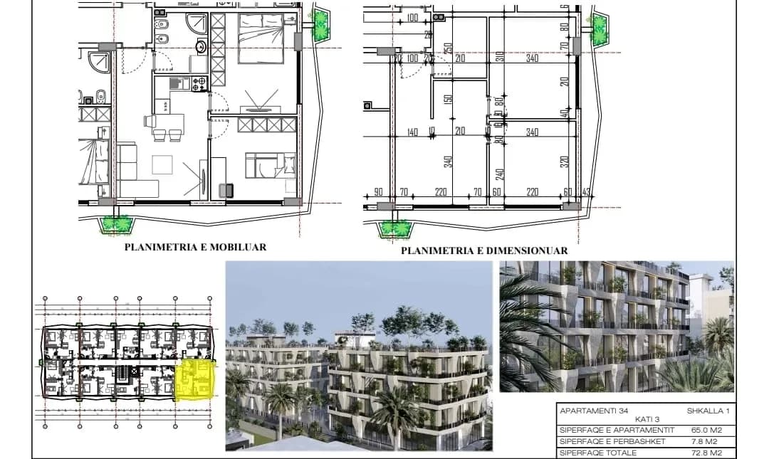 Shiten Garsoniere, Apartamente 1+1 dhe 2+1 në Plazhin e Spillesë 4