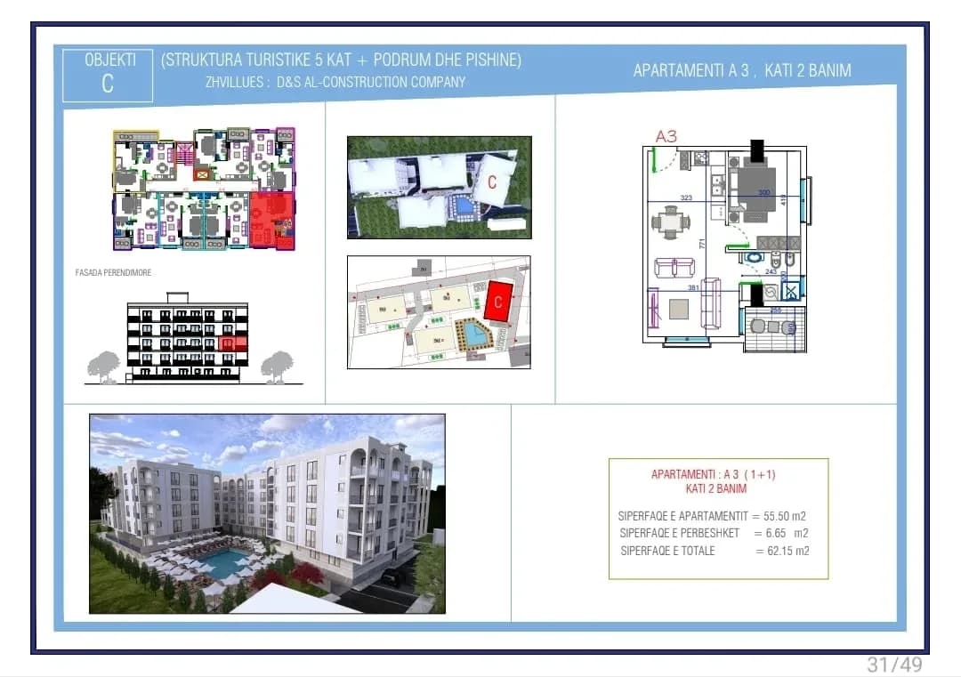 SHITET APARTAMENT 1+1 NË REZIDENCËN ORIENTAL 1 – GOLEM NDERTIM I RI! 3