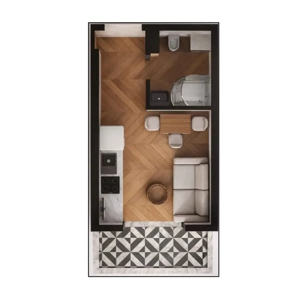 Shiten Garsoniere, Apartamente 1+1 dhe 2+1 në Erdiar Residence, Qerret, ndertim i ri 2