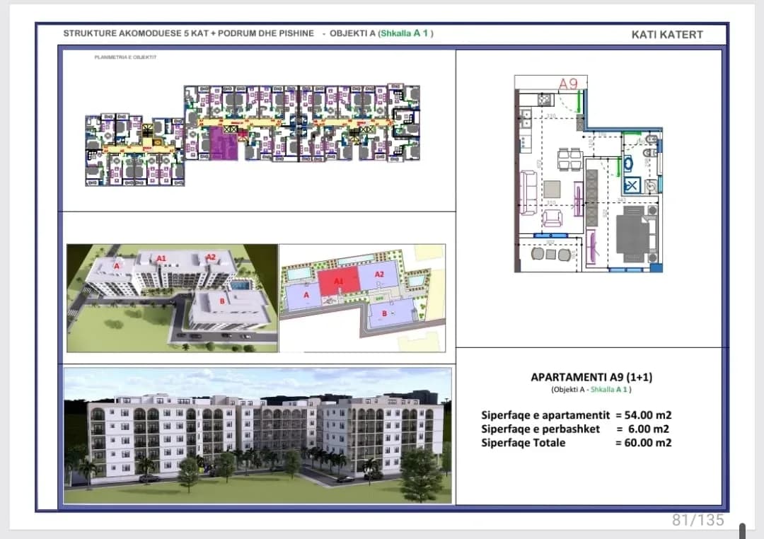 Shitet Apartament 1+1 në plazhin e Golemit,ndertim i ri