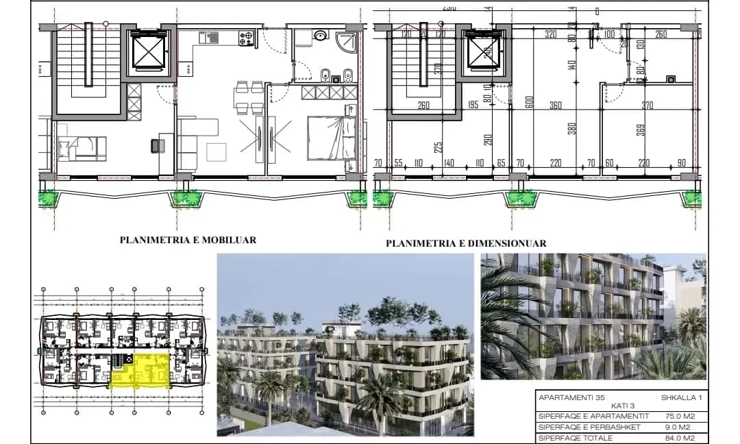 Shiten Garsoniere, Apartamente 1+1 dhe 2+1 në Plazhin e Spillesë 3