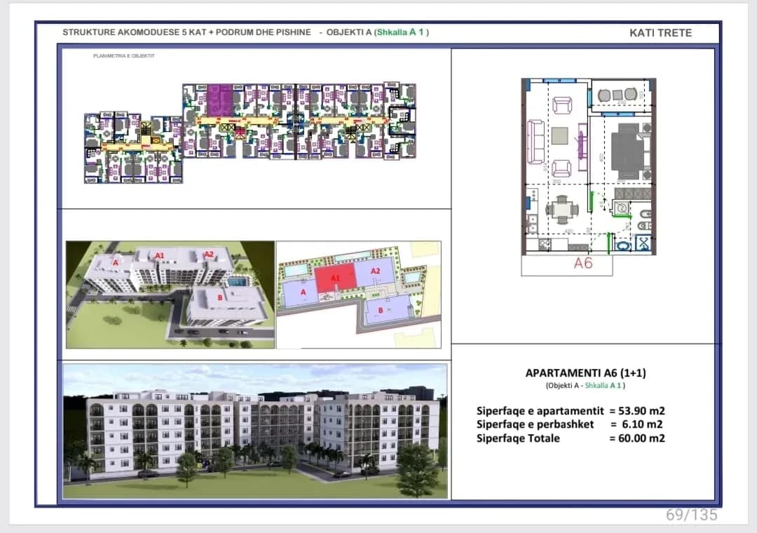 Shitet Apartament 1+1 në plazhin e Golemit,ndertim i ri