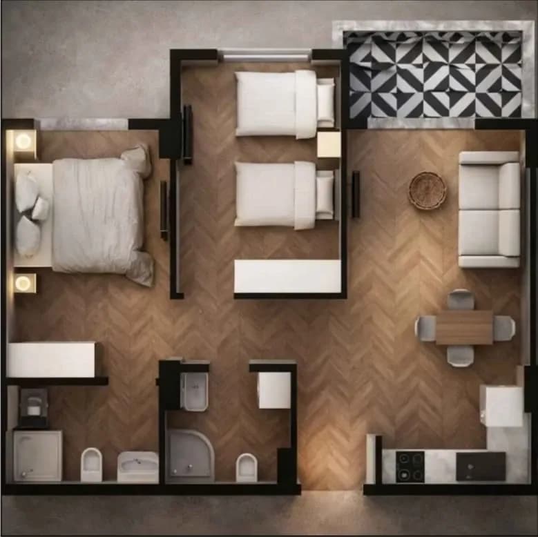 Shiten Garsoniere, Apartamente 1+1 dhe 2+1 në Erdiar Residence, Qerret, ndertim i ri 3