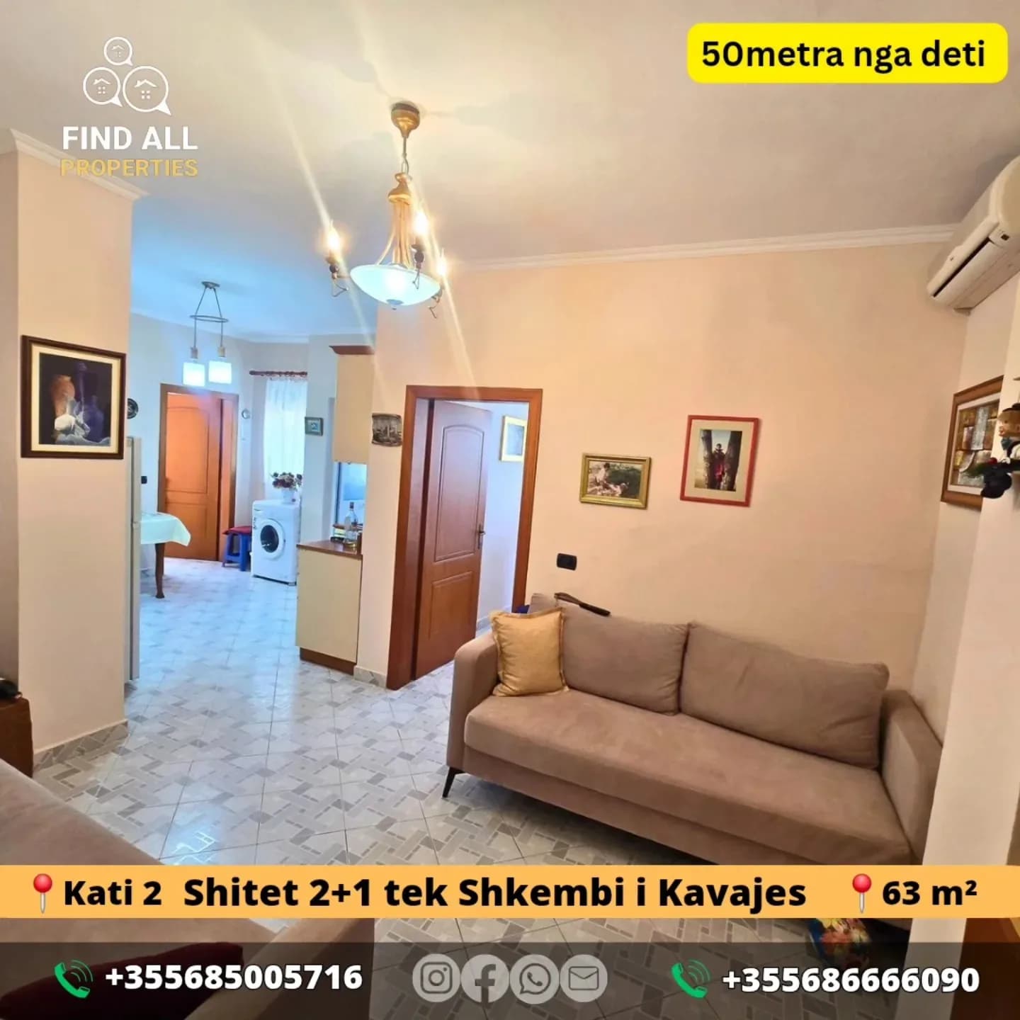 Shitet Apartament 2+1 – Shkembi i Kavajës
