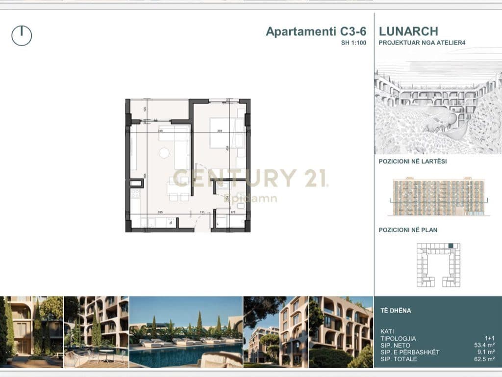 EXCLUSIVE ! Apartament 1+1 për shitje në Lunarch Residence Mali i Robit ! 3