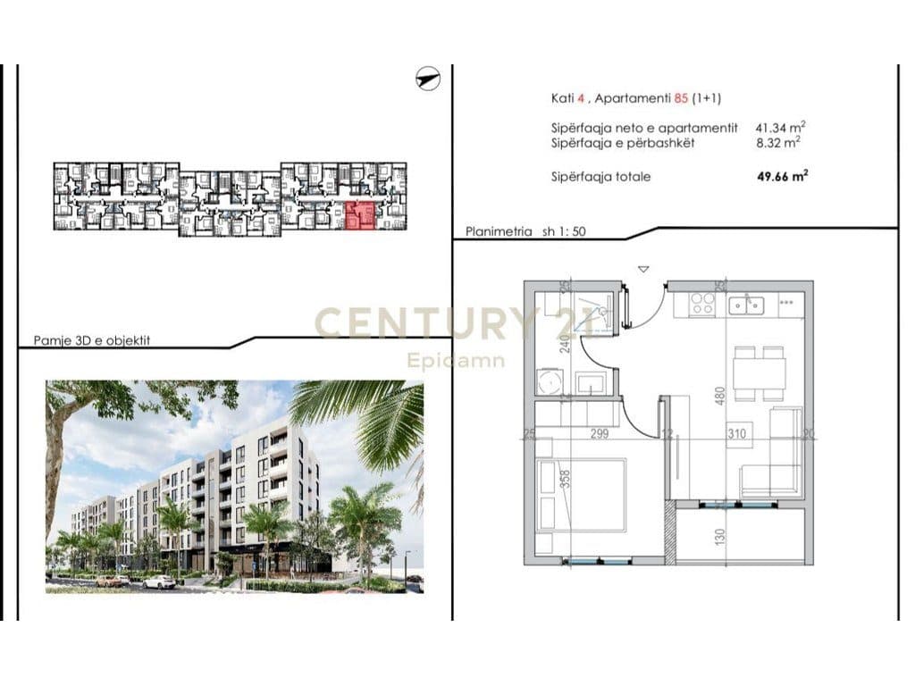Apartament 1+1 në shitje pranë Malit të Robit, 150 m nga deti 3