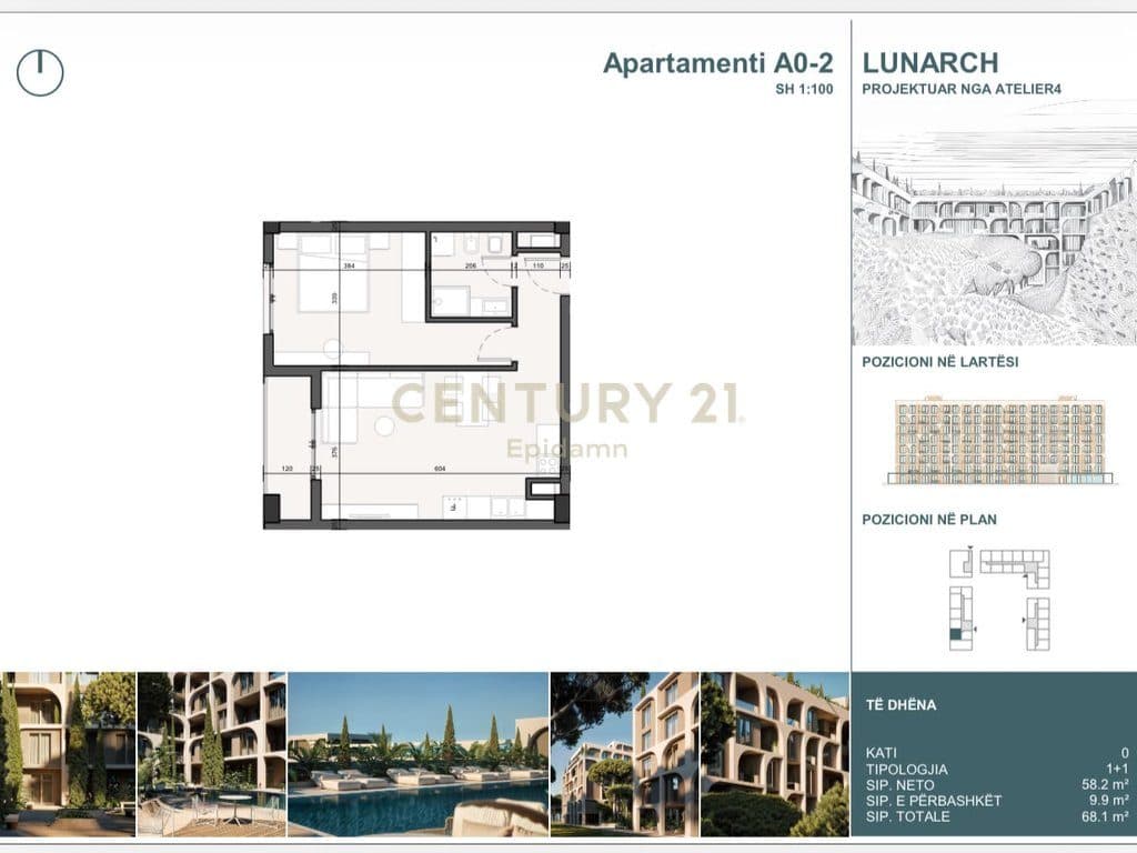 EXCLUSIVE ! Apartament 1+1 për shitje në Lunarch Residence Mali i Robit ! 4