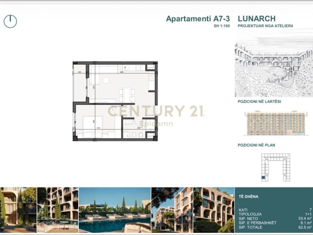 EXCLUSIVE ! Apartament 1+1 për shitje në Lunarch Residence Mali i Robit ! 4