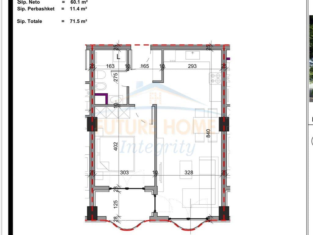 Shitet, Apartament 1+1, Kompleksi Aluna, Tiranë. 3