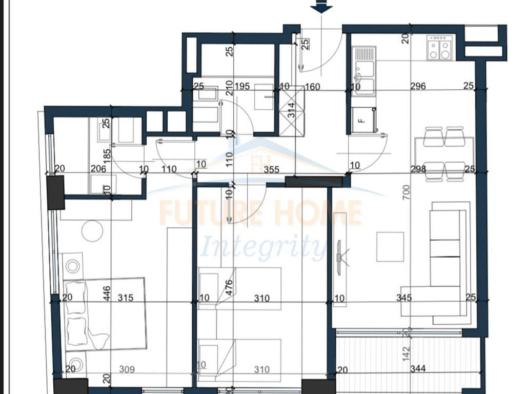 Shitet, Apartament 2+1+2, City Residence, Tiranë.