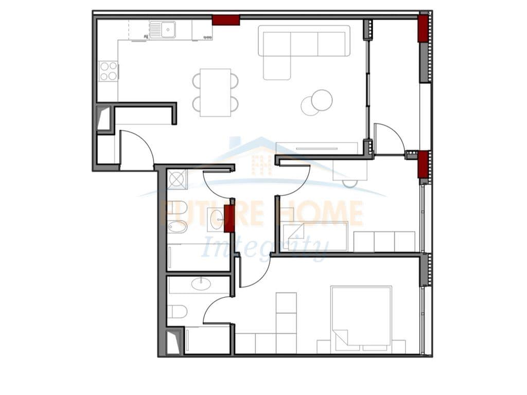 Shitet, Apartament 2+1+2, Art N'Lagje Residence, Tiranë. 3