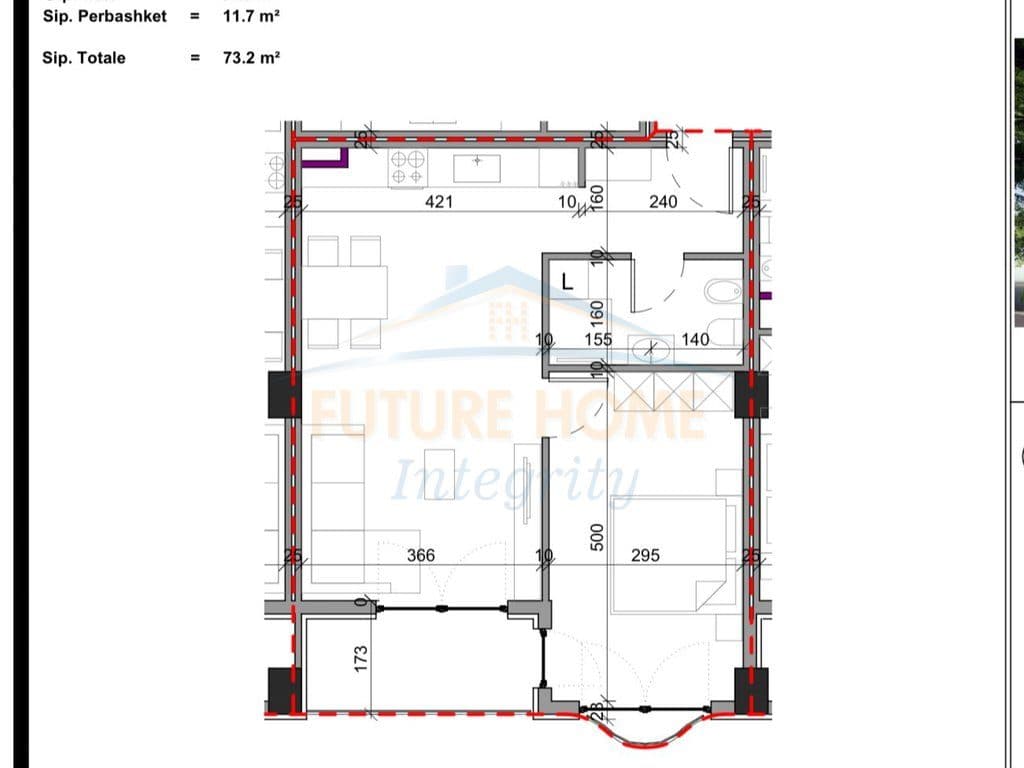 Shitet, Apartament 1+1, Kompleksi Aluna, Tiranë. 3