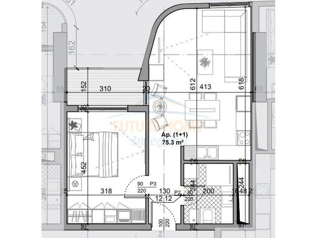 Shitet, Apartament 1+1, Bazaar Gate, Tiranë.