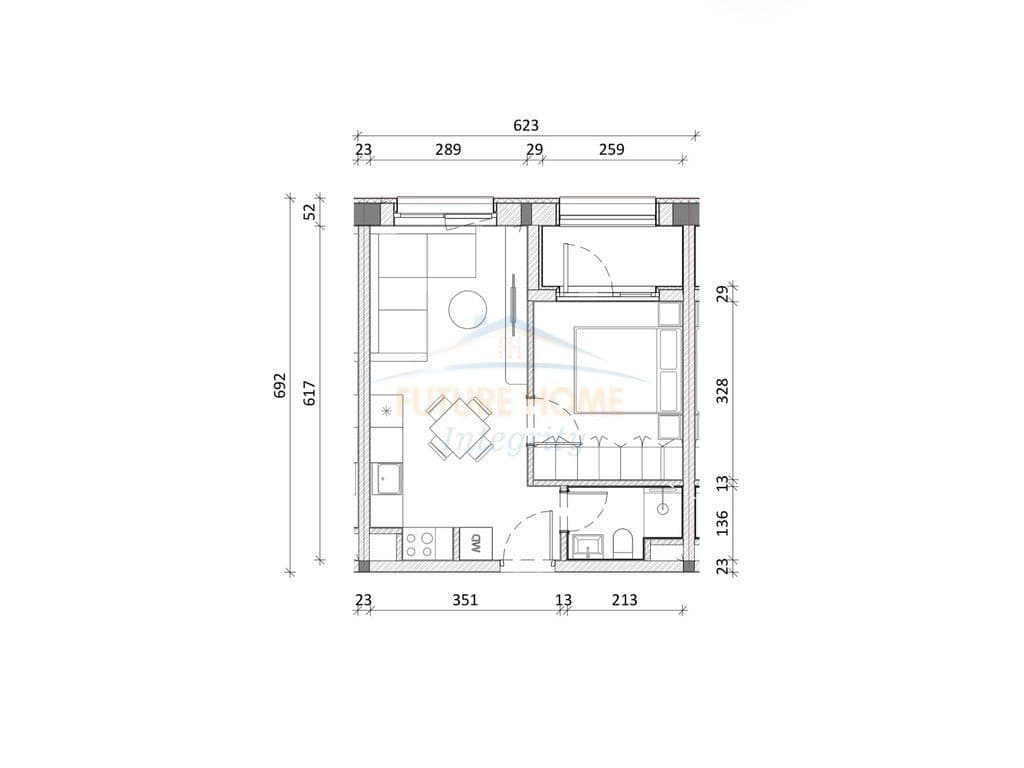Shitet, Apartament 1+1, Kompleksi Kadiu, Tiranë. 3