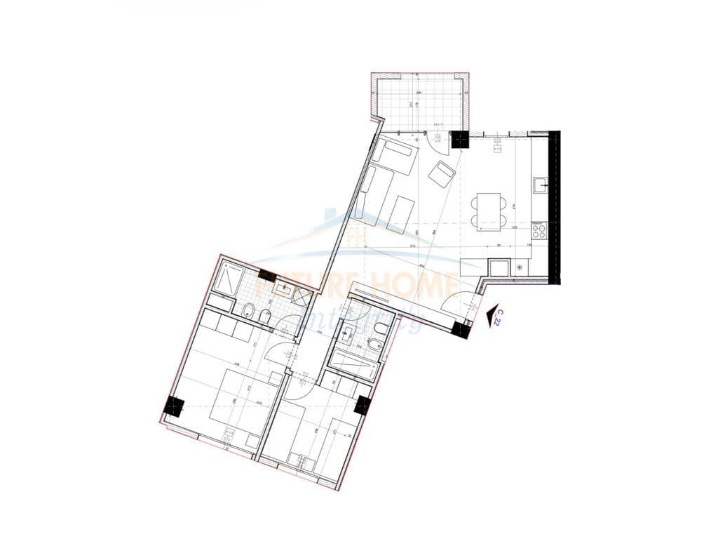 Shitet, Apartament 2+1+2, Unaza e Re, Tiranë. 1