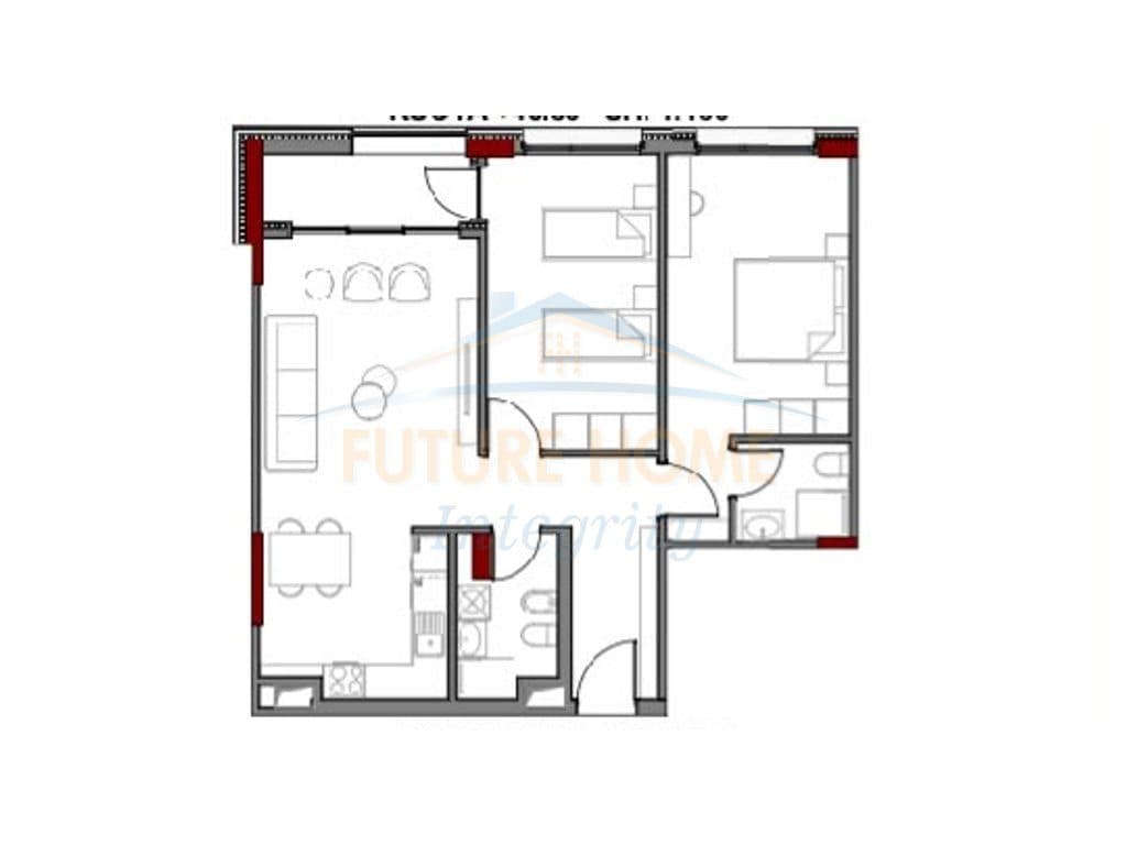 Shitet, Apartament 2+1+2, Art N'Lagje Residence, Tiranë. 3