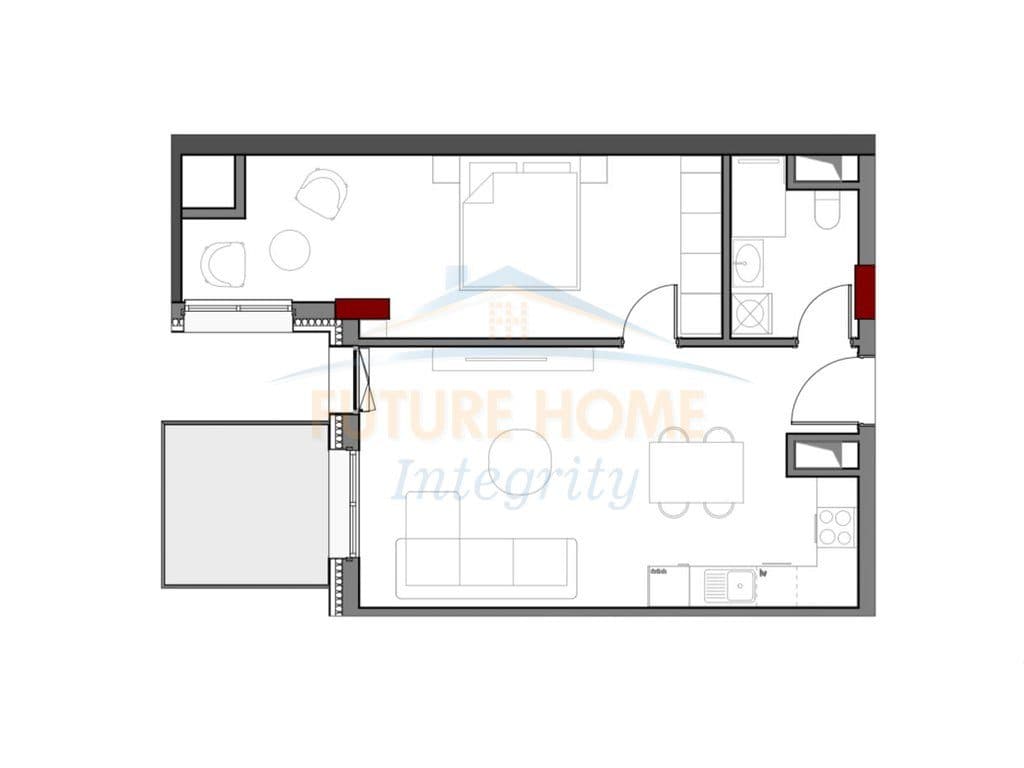 Shitet, Apartament 1+1, Art N'Lagje Residence, Tiranë. 3