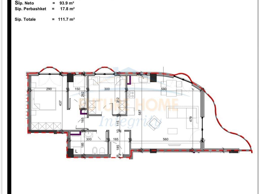 Shitet, Apartament 2+1+2, Kompleksi Aluna, Tiranë. 3