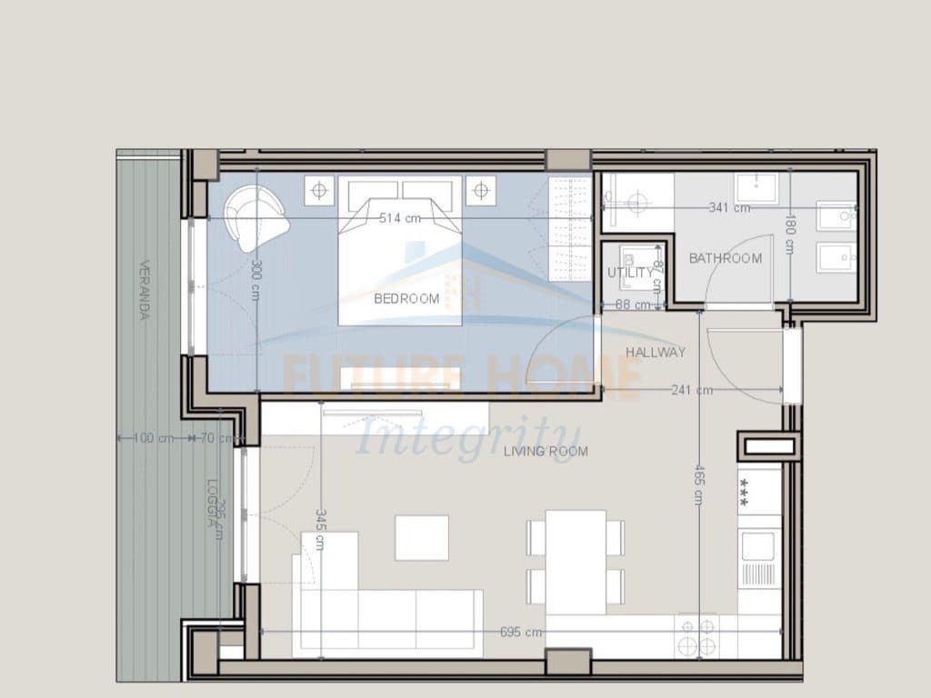 Mundësi investimi, Apartament 1+1+Verandë, Baks Bay, Rana e Hedhun.