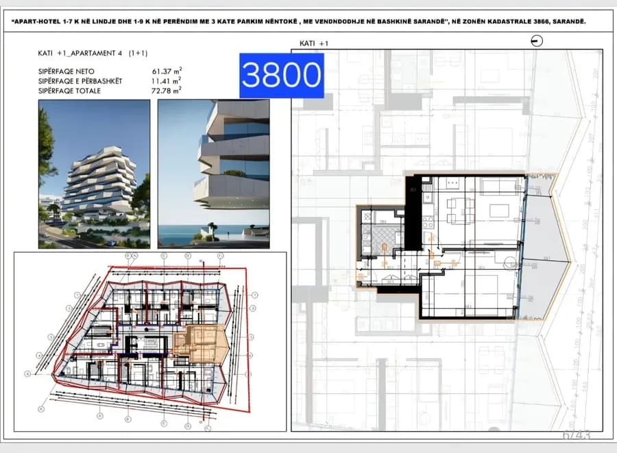 Apartament 1+1 për Shitje në Sarandë – Investim në Saranda Vista Residence/Apt 4 2