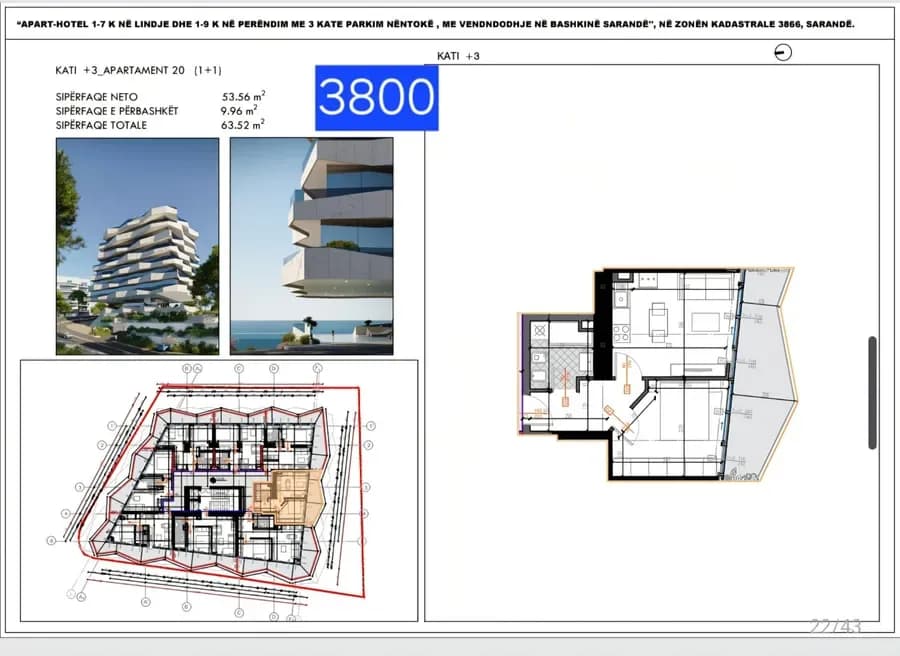 Apartament me Një Dhomë Gjummi për Shitje në Sarandë | Saranda Vista Residence/Apt 20 2