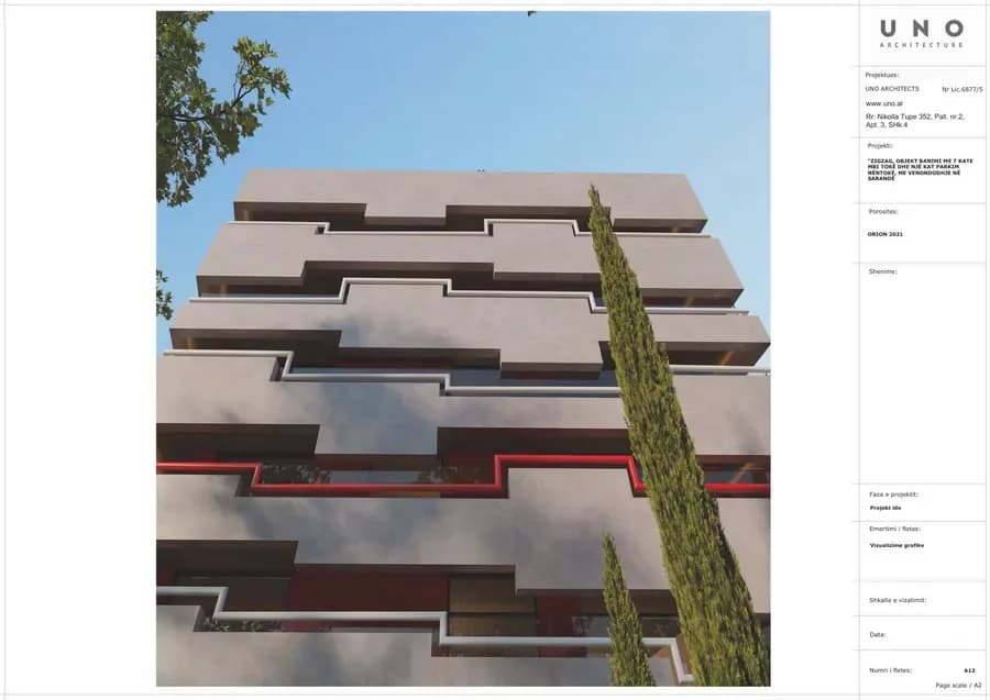 93.8 m² Apartament me 1 Dhomë për Shitje në Sarandë | ZIG ZAG Residence-Apt 22 4