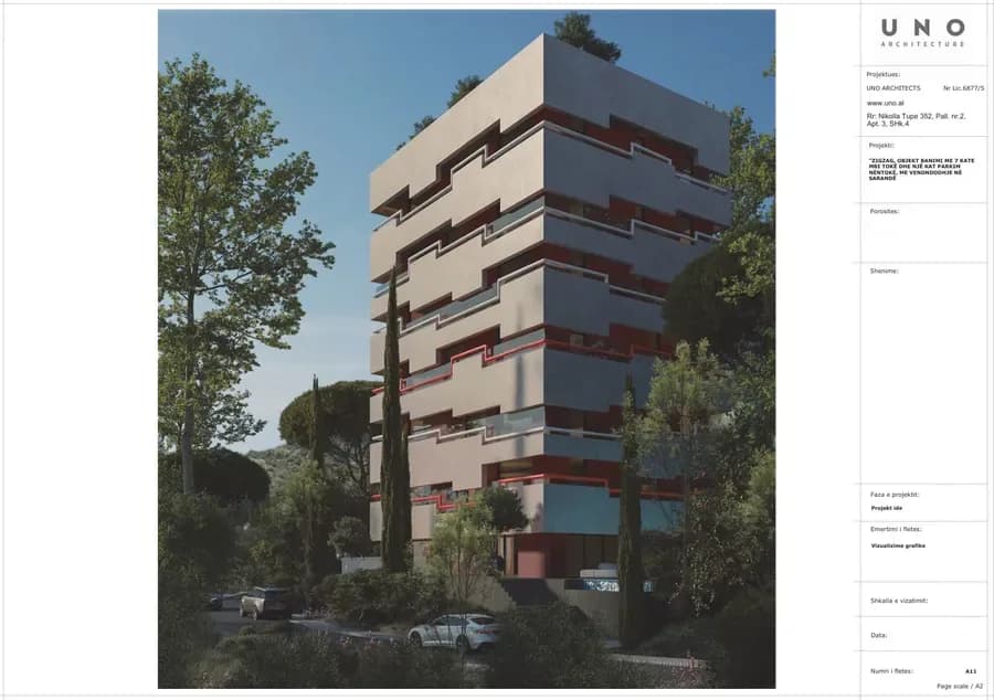 Apartament Studio për Shitje në Sarandë, Shqipëri – 53.4 m² | ZIG ZAG Residence-Apt 14