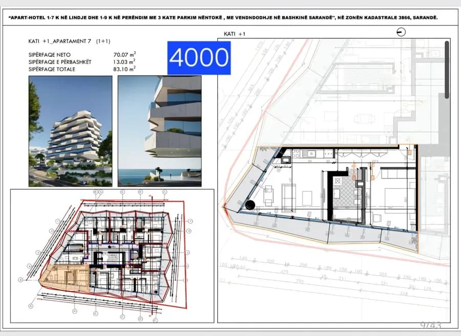 1+1 për Shitje në Sarandë | Saranda Vista Residence – Zhvillim Luksoz/Apt 7 2