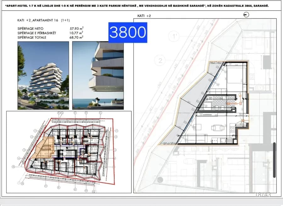 1+1 në Saranda Vista Residence – Apartament Luksoz në Projekt të Ri/Apt16 2