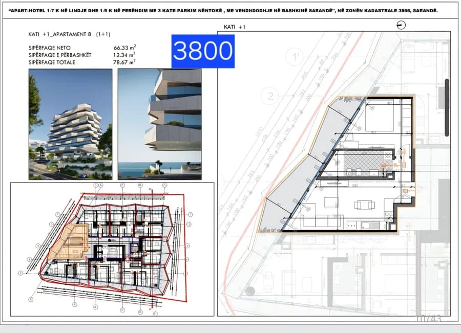 Apartament 1+1 në Sarandë – Saranda Vista Residence | Pronë e Re/Apt 8 2