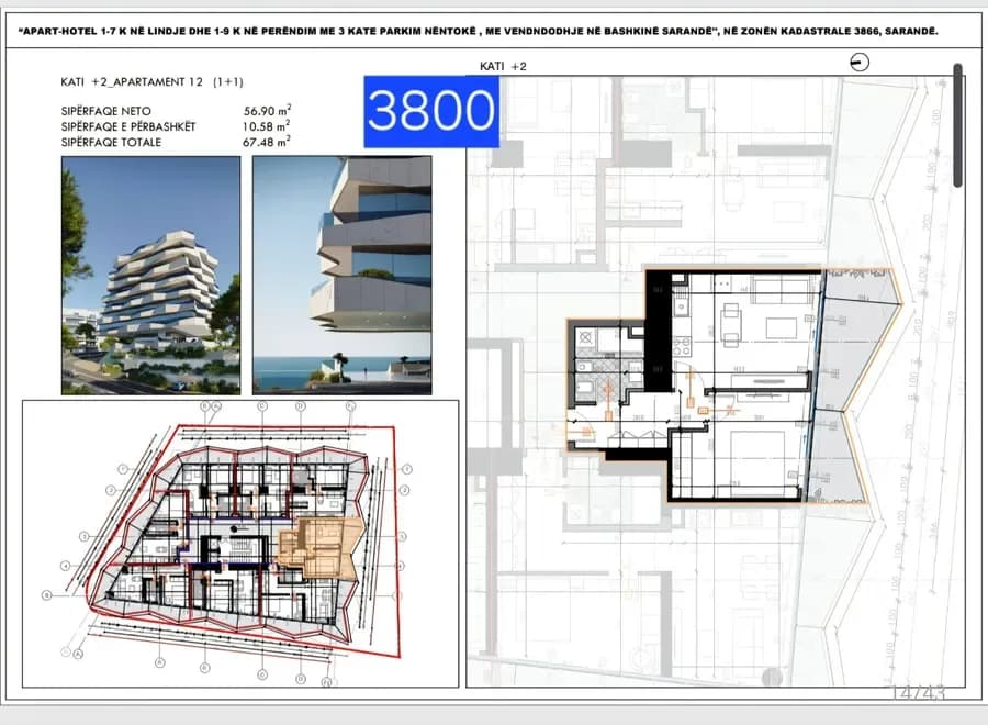 Apartament 1+1 në Saranda Vista Residence – Në Shitje në Sarandë/Apt 12 2