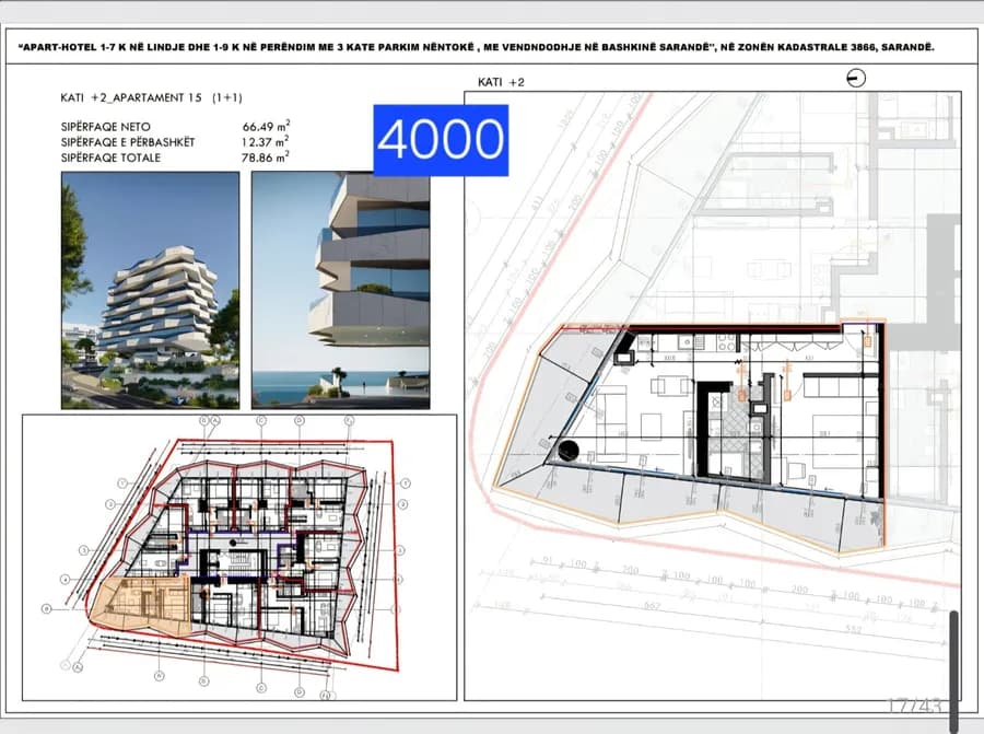 Saranda Vista Residence – Apartament 1+1 në Ndërtim në Sarandë/Apt 15 2