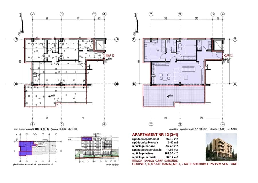 VERDE Residence-Apt 12- 2+1 Penthouse me Pamje nga Deti për Shitje 2
