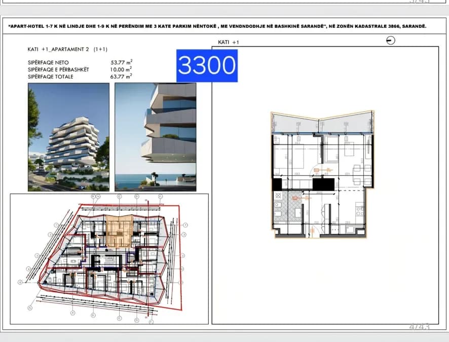 Apartament Luksoz 1+1 për Shitje në Sarandë – Saranda Vista Residence/apt 2 2