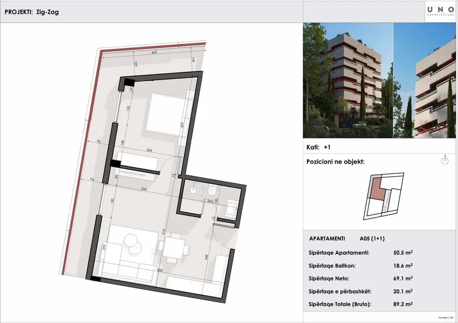 89.2 m² Apartament për Shitje në Sarandë | ZIG ZAG Residence-Apt 05 2