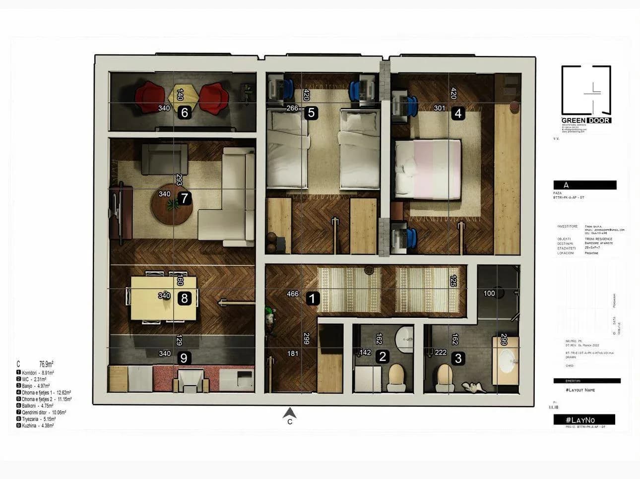BANESË PËR SHITJE TEK PRISHTINA E RE! 76,90m2 KATI 4 1