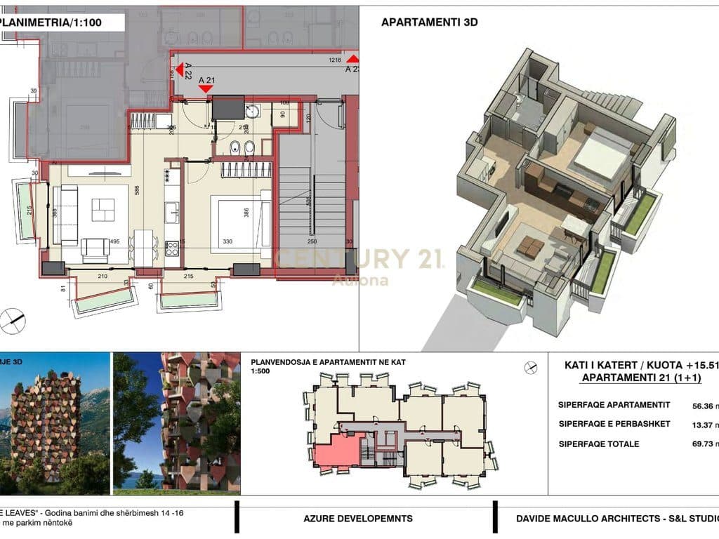 1+1 Apartment with Side Sea View at "The Leaves", Cold Water 2