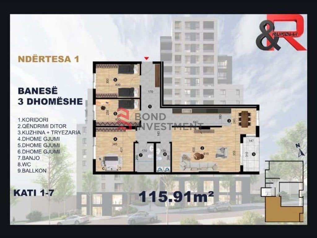 APARTAMENT 3+2 NË SHITJE – BREGU I DIELLIT, PRISHTINË 2