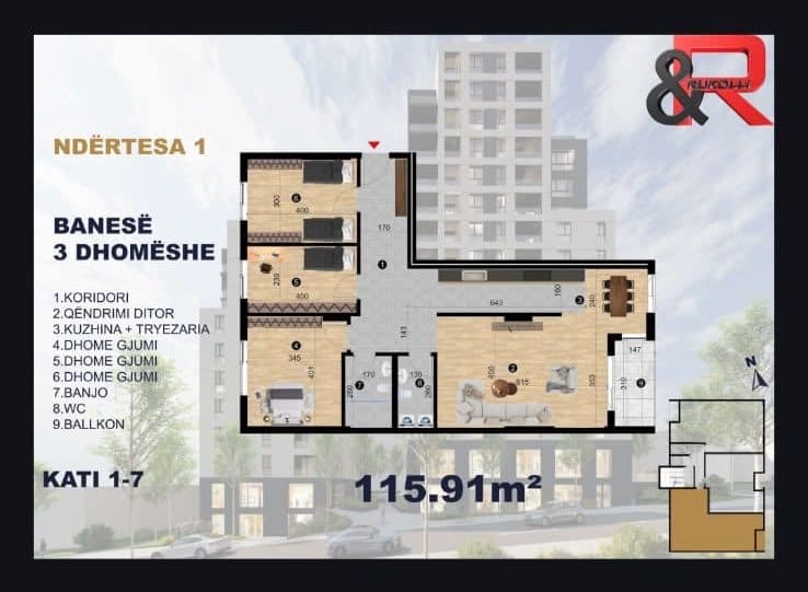 APARTAMENT 3+2 NË SHITJE – BREGU I DIELLIT, PRISHTINË