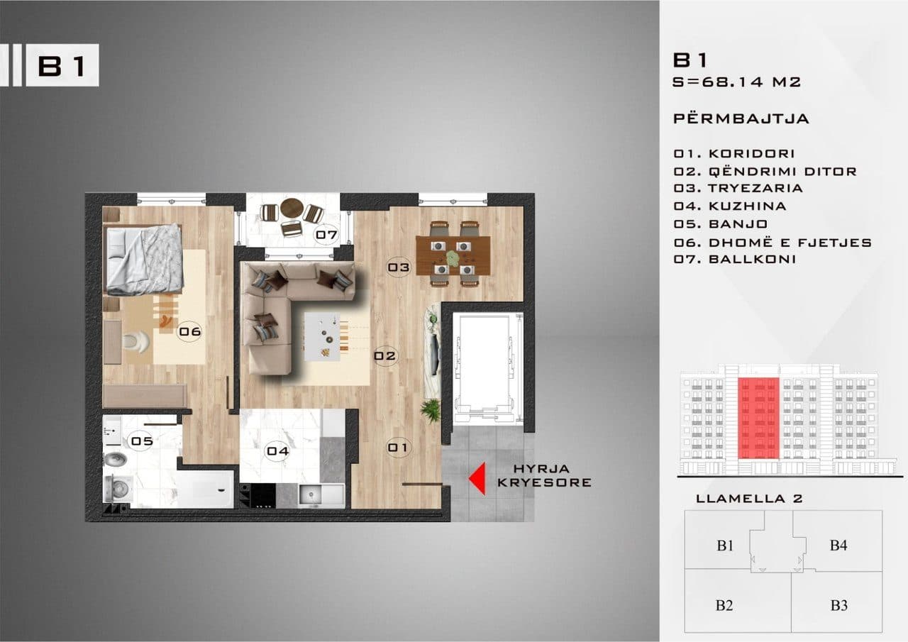🏡 Në SHITJE – Banesa B1 në Nordic Residence 1