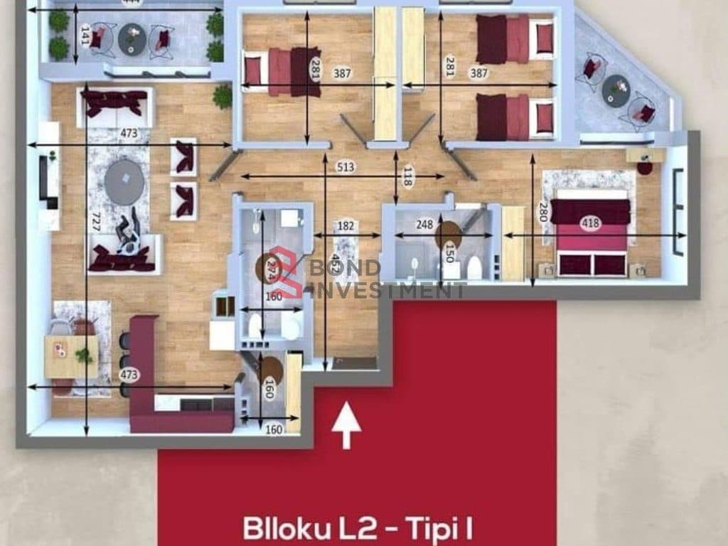 Apartament 3+1 për Shitje pranë Shkollës Pavarsija, Prishtinë 1
