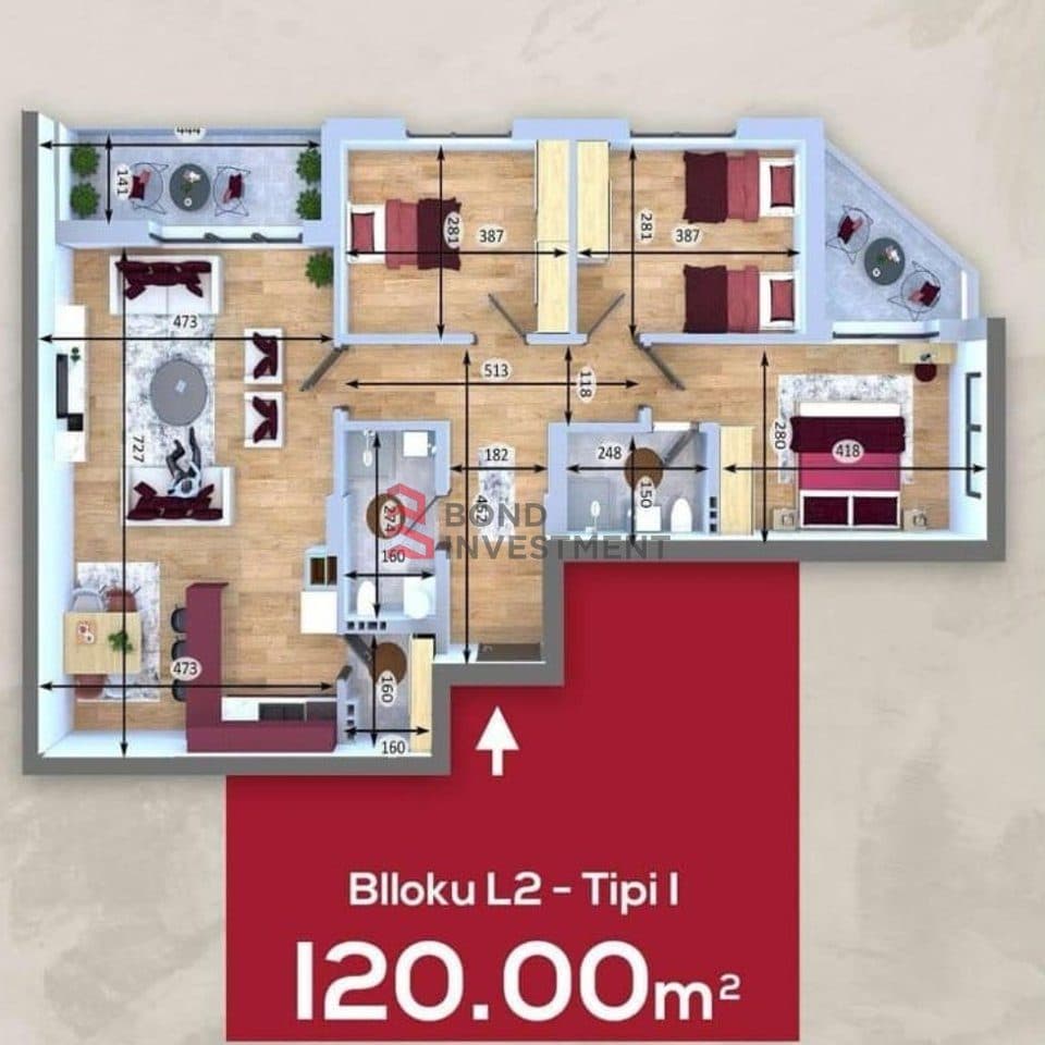 Apartament 3+1 për Shitje pranë Shkollës Pavarsija, Prishtinë 1