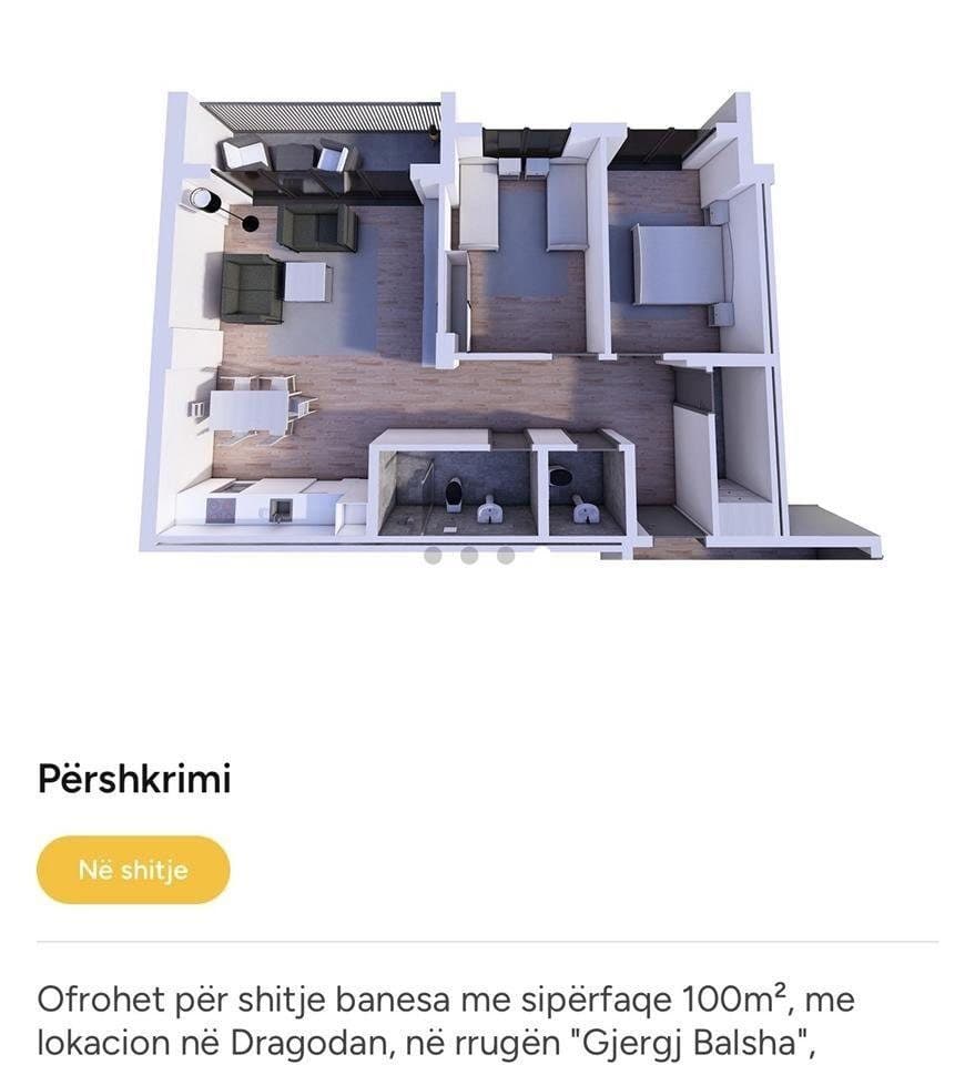 Banesë 2+2 në shitje në Arbëria - Dragodan, Prishtinë - 1000€ | 2 kuzhina