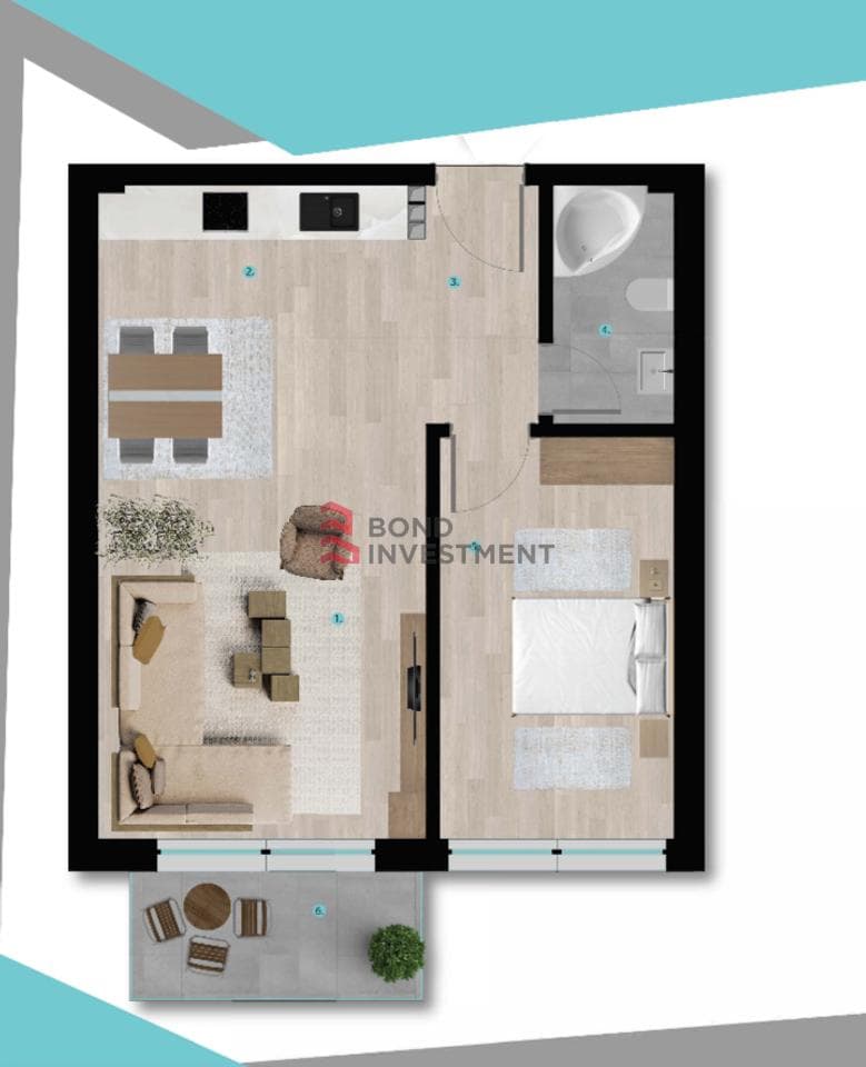 BANESË NË SHITJE 54.96 M² CMIMI 57 000 – PRISHTINA E RE 3