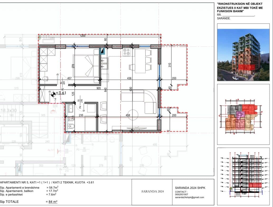 Apartament 1-Dhomë për shitje në Ndërtesë të Re