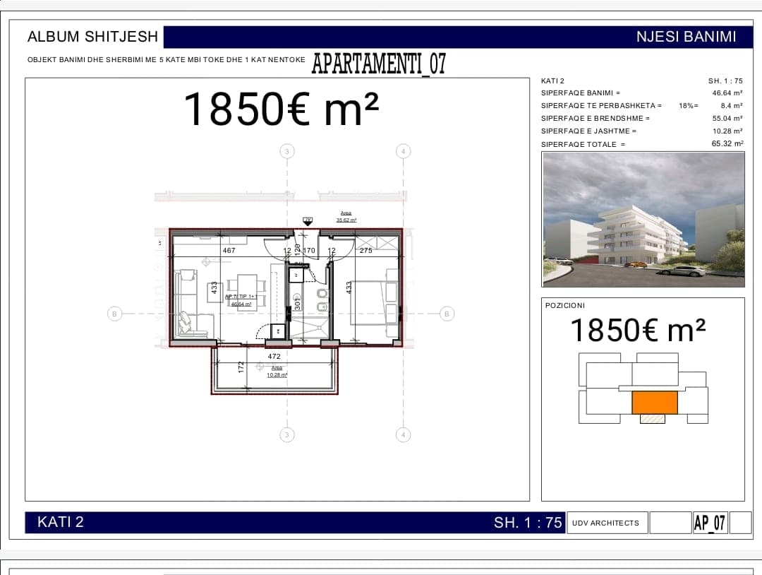 Apartament 1-Dhomë për shitje