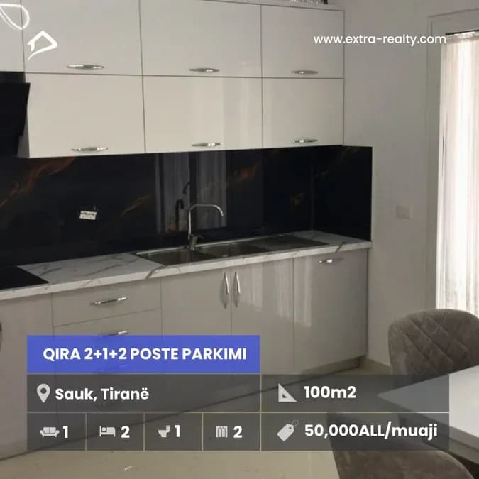 Qira 2+1+2 Poste Parkimi Sauk, Tirane