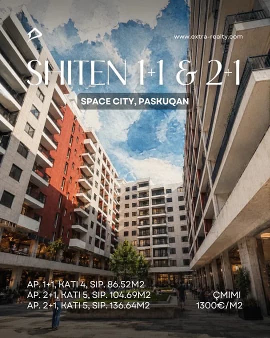 🏙️ Shiten apartamente 1+1 dhe 2+1 – Space City, Paskuqan