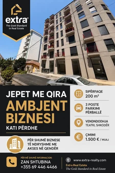 Jepet me qira 200m2 teatri shkoder
