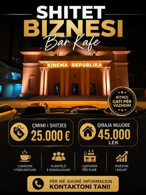 Shitet biznesi bar kafe prane kinemase shloder